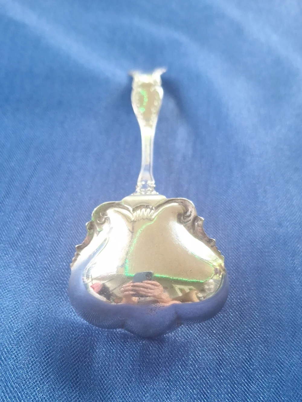 William Rogers & Son AA Ornate Silver Serving Spoon - Heart Bowl Design